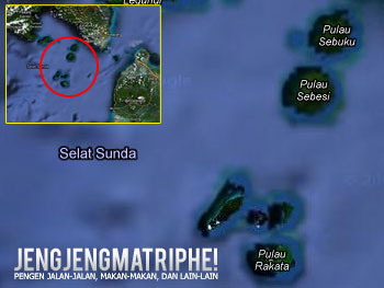 Peta Pulau Sebuku, Sebesi, Anak Krakatau. Sumber: Google Maps.