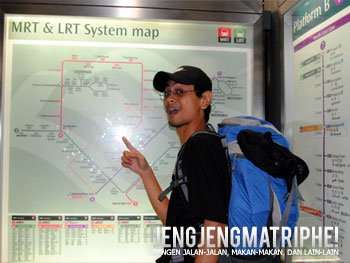 Peta rute MRT (Mass Rapit Transportation) dan LRT (Light Rail Transit) di Singapura
